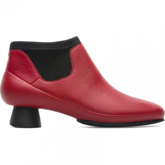 Foto van product CAMPER Alright - Enkellaarzen voor Dames - Rood, Zwart, Smooth leather / Cotton fabric