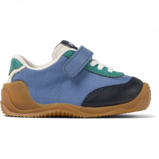 Foto van product CAMPER Dadda - Sneakers voor Firstwalkers - Blauw, Wit, Groen, Cotton fabric / Smooth leather