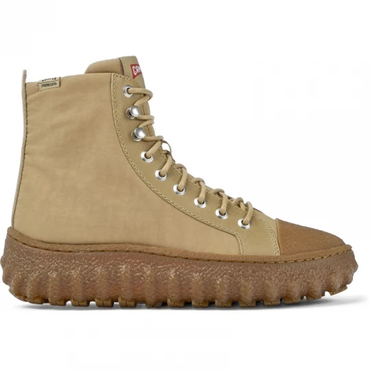 Foto van product CAMPER Ground - Enkellaarzen voor Dames - Beige, Cotton fabric / Smooth leather