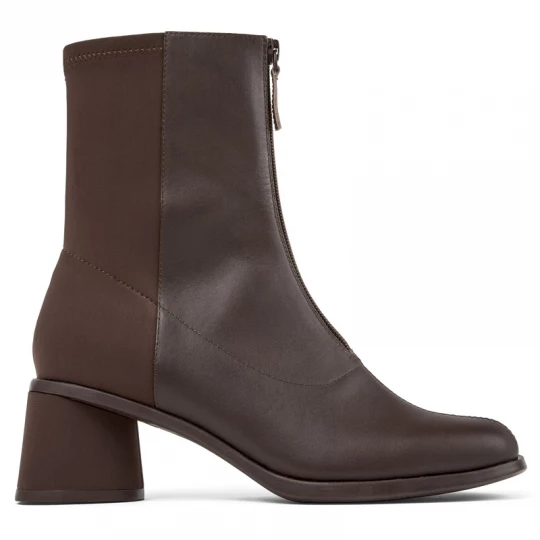 Foto van product CAMPER Kiara - Enkellaarzen voor Dames - Bruin, Smooth leather / Cotton fabric