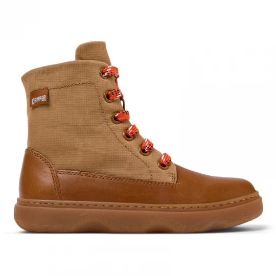 Foto van product CAMPER Kiddo - Laarzen voor Meisjes - Bruin, Cotton fabric / Smooth leather