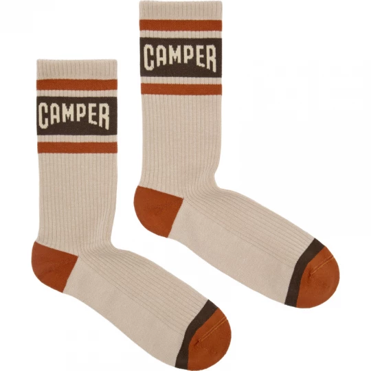 Foto van product CAMPER Multicolor mid-length socks - Unisex Sokken - Beige, Rood, Bruin, Cotton fabric