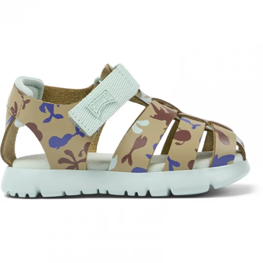 Foto van product CAMPER Oruga - Sandalen voor Firstwalkers - Beige, Blauw, Rood, Smooth leather / Cotton fabric