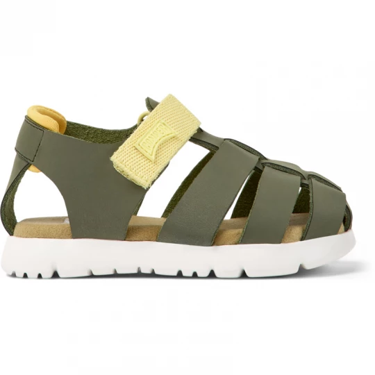 Foto van product CAMPER Oruga - Sandalen voor Firstwalkers - Groen, Smooth leather / Cotton fabric