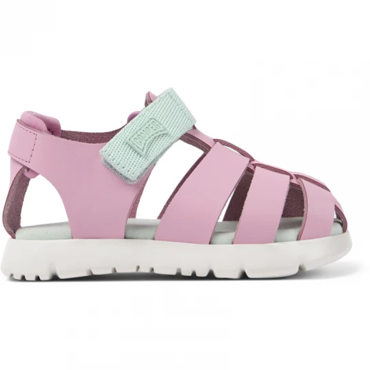 Foto van product CAMPER Oruga - Sandalen voor Firstwalkers - Roze, Smooth leather / Cotton fabric