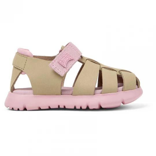 Foto van product CAMPER Oruga - Sandalen voor Meisjes - Beige, Smooth leather / Cotton fabric