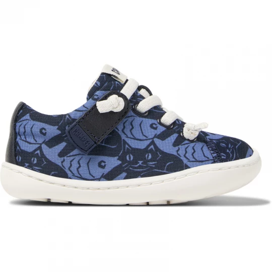 Foto van product CAMPER Peu - Nette vrijetijdsschoenen voor Firstwalkers - Blauw, Cotton fabric / Smooth leather