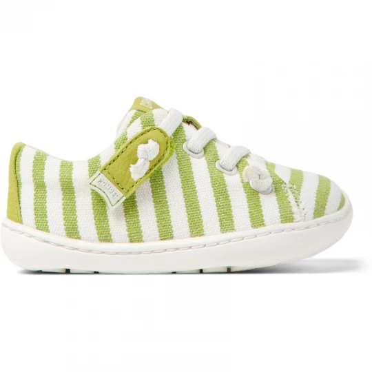 Foto van product CAMPER Peu - Nette vrijetijdsschoenen voor Firstwalkers - Groen, Wit, Cotton fabric / Smooth leather