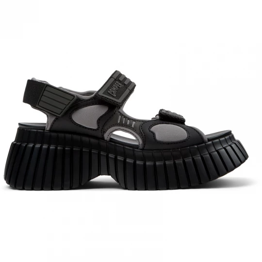 Foto van product CAMPER Pix BCN - Sandalen voor Dames - Zwart, Grijs, Smooth leather / Cotton fabric