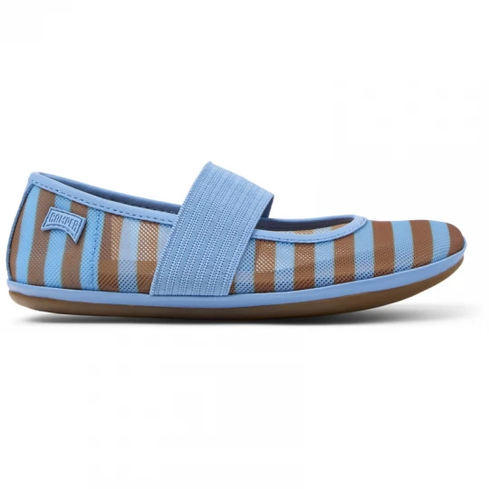 Foto van product CAMPER Right - Ballerina’s voor Meisjes - Blauw, Bruin, Cotton fabric / Smooth leather