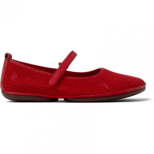 Foto van product CAMPER Right Nina - Ballerina’s voor Dames - Rood, Cotton fabric / Smooth leather