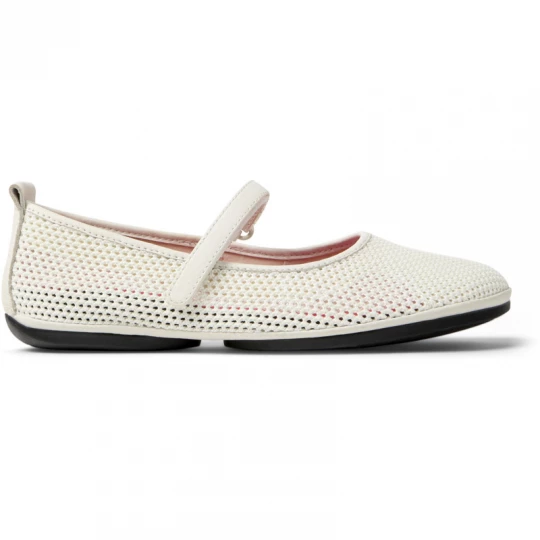 Foto van product CAMPER Right Nina - Ballerina’s voor Dames - Wit, Cotton fabric / Smooth leather