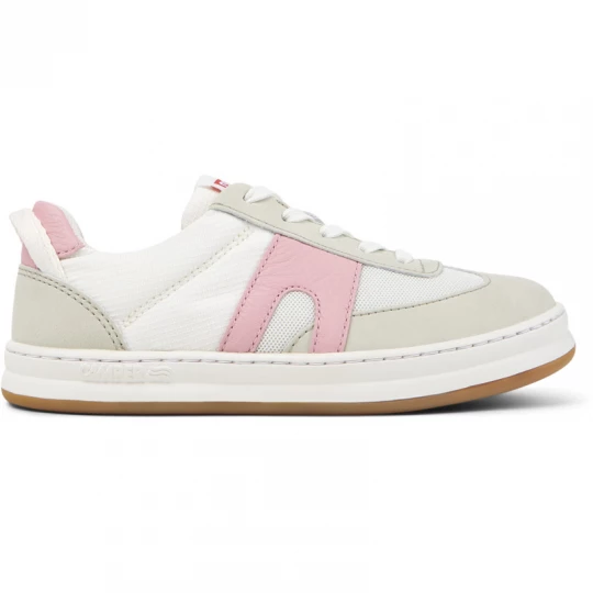 Foto van product CAMPER Runner - Nette vrijetijdsschoenen voor Meisjes - Wit, Beige, Roze, Cotton fabric / Smooth leather
