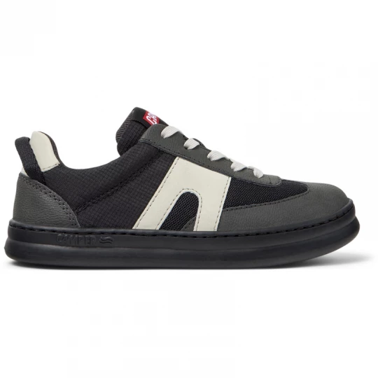 Foto van product CAMPER Runner - Nette vrijetijdsschoenen voor Meisjes - Zwart, Grijs, Beige, Cotton fabric / Smooth leather
