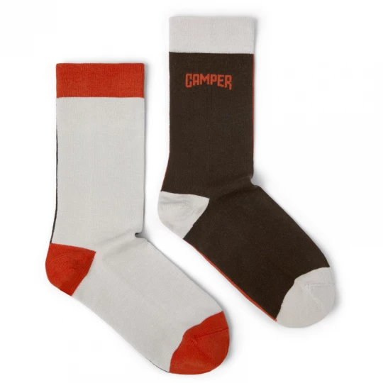 Foto van product CAMPER Socks - Unisex Sokken - Bruin, Oranje, Beige, Cotton fabric