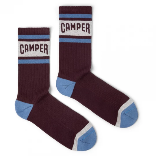 Foto van product CAMPER Socks - Unisex Sokken - Kastanjebruin, Blauw, Wit, Cotton fabric