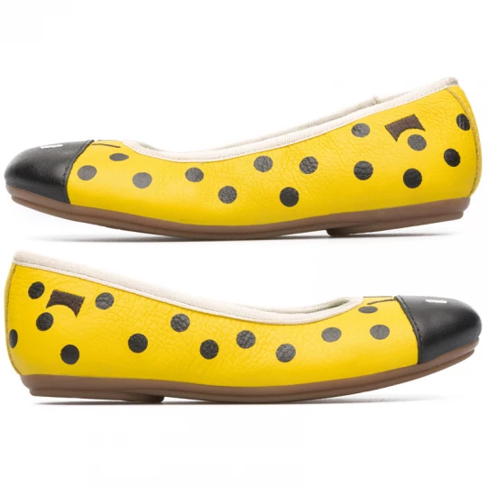 Foto van product CAMPER Twins - Ballerina’s voor - Geel, Zwart, Smooth leather