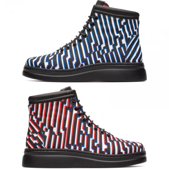 Foto van product CAMPER Twins by Cristian Zuzunaga - Enkellaarzen voor Dames - Rood, Blauw, Zwart, Cotton fabric
