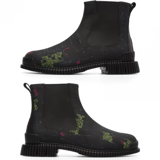 Foto van product CAMPER Twins by Cristian Zuzunaga - Enkellaarzen voor Dames - Zwart, Groen, Roze, Cotton fabric / Smooth leather
