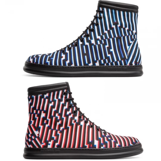Foto van product CAMPER Twins by Cristian Zuzunaga - Enkellaarzen voor Heren - Zwart, Rood, Blauw, Cotton fabric / Smooth leather