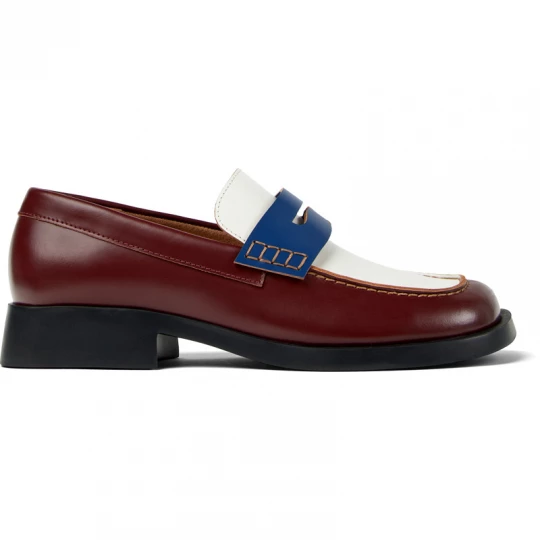 Foto van product CAMPER Twins - Nette schoenen voor Dames - Kastanjebruin, Wit, Blauw, Smooth leather