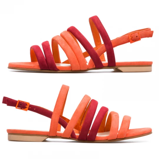 Foto van product CAMPER Twins - Sandalen voor Dames - Oranje, Rood, Suede