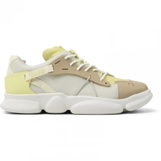Foto van product CAMPER Twins - Sneakers voor Dames - Wit, Geel, Beige, Smooth leather / Cotton fabric