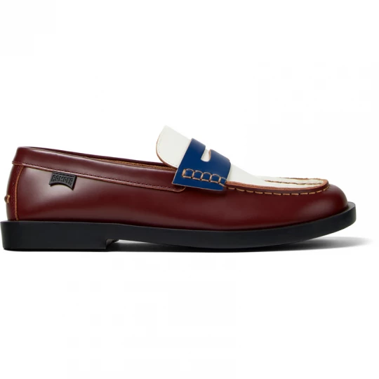 Foto van product CAMPER Twins - Vrijetijdsschoenen voor Heren - Kastanjebruin, Wit, Blauw, Smooth leather