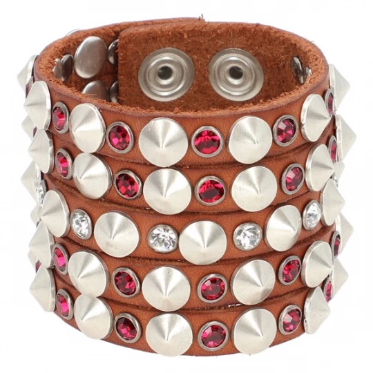 Foto van product Campomaggi Armband cognac / pink / zilver / transparant