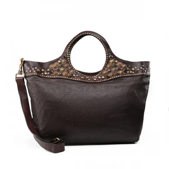 Foto van product Campomaggi Shopper donkerbruin / groen / rood / zwart