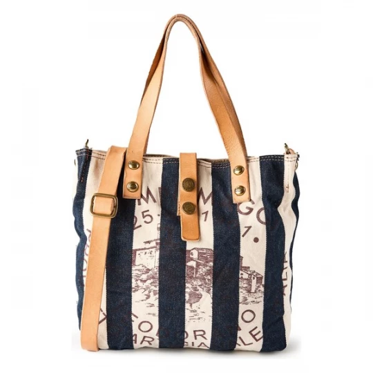 Foto van product Campomaggi Shopper 'Genziana' navy / lichtbruin / offwhite