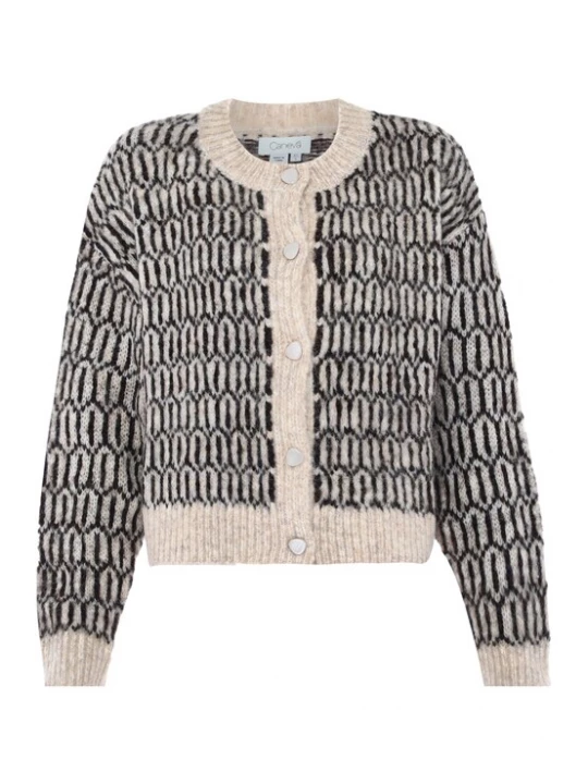 Foto van product caneva Gebreid vest beige / beige gemêleerd / zwart