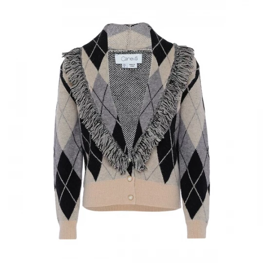 Foto van product caneva Gebreid vest beige / grijs / zwart