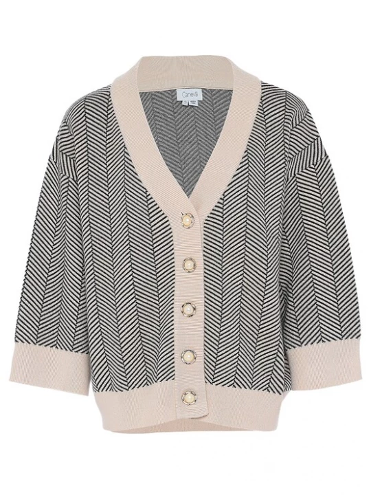 Foto van product caneva Gebreid vest beige / zwart / wolwit