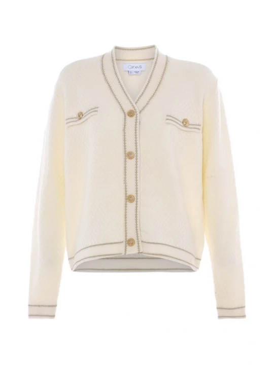 Foto van product caneva Gebreid vest chamois / goud / wolwit