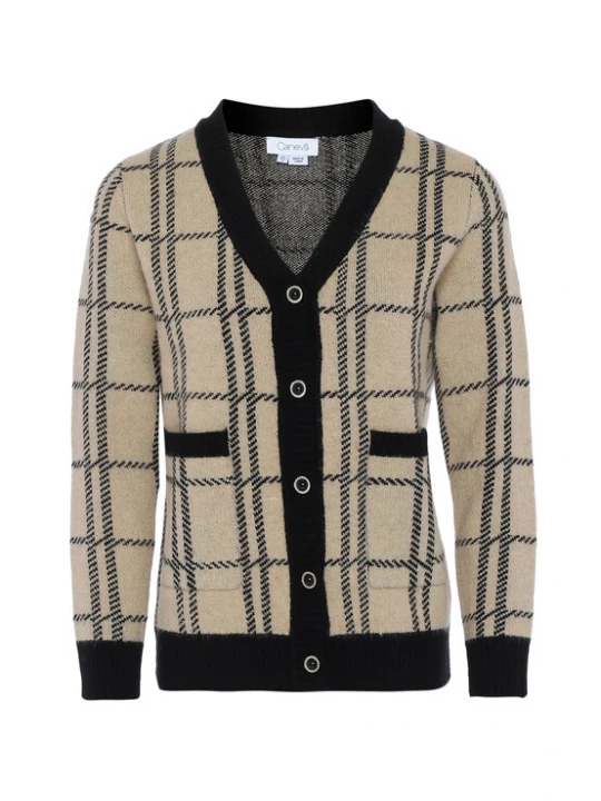 Foto van product caneva Gebreid vest ivoor / zwart