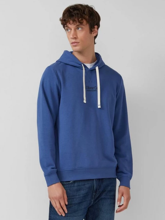 Foto van product Capuchon van katoenmix met logoprint s.Oliver blauw