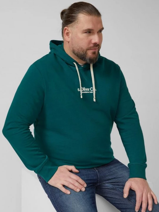 Foto van product Capuchon van katoenmix met logoprint s.Oliver groen