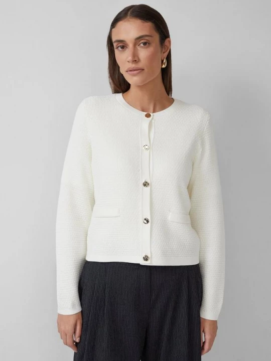 Foto van product Cardigan van katoenmix met decoratieve zakken s.Oliver wit