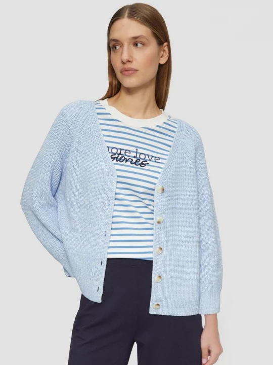 Foto van product Cardigan van katoenmix met structuur in een relaxte pasvorm s.Oliver blauw