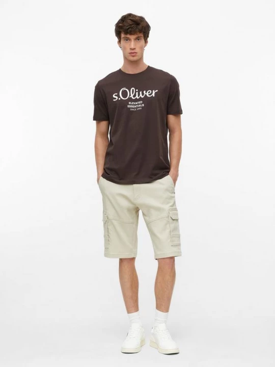 Foto van product Cargo bermuda in een relaxte pasvorm met een elastische tailleband s.Oliver beżowy
