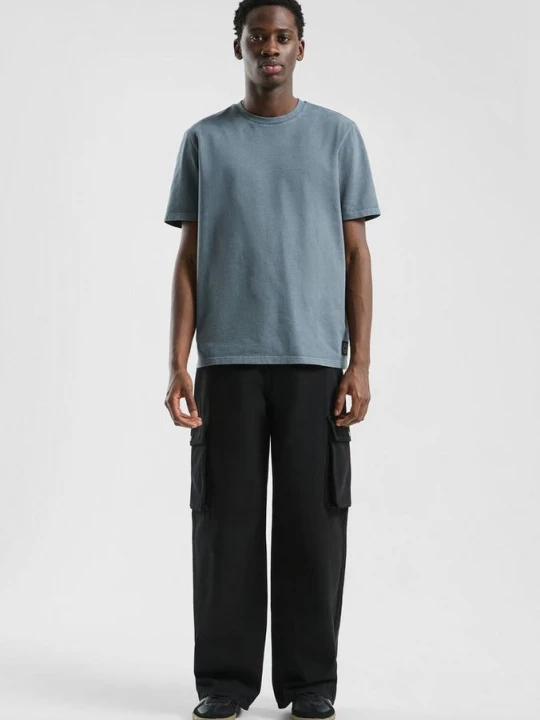 Foto van product Cargo denim / Losse pasvorm / Halfhoog / Rechte pijp QS zwart