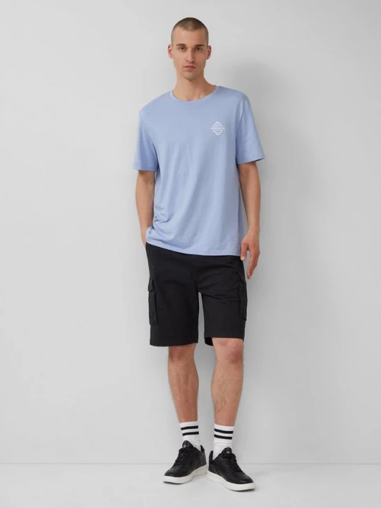 Foto van product Cargoshort van gestructureerde stof QS zwart