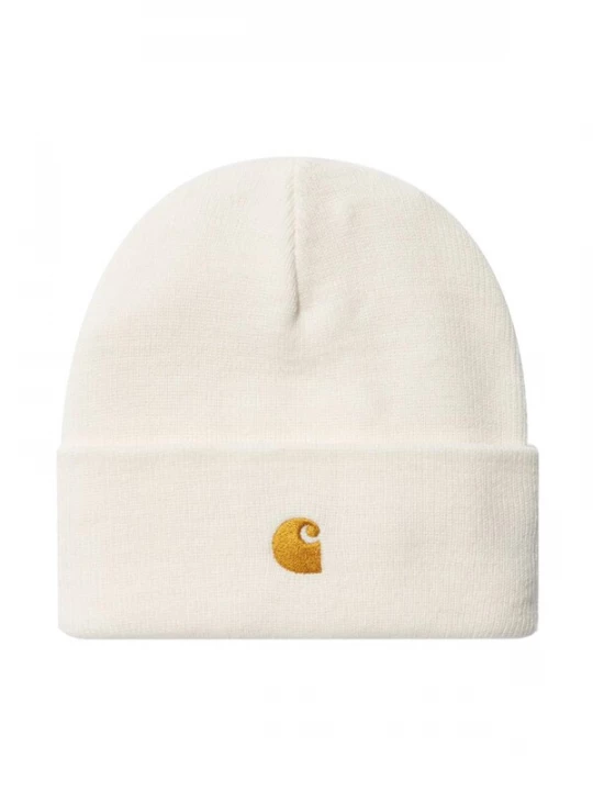 Foto van product Carhartt WIP Hoed 'Chase Beanie Wax / Gold' wit