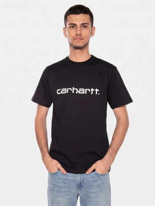 Foto van product Carhartt WIP Shirt 'S / S Script T-Shirt Black / White' wit
