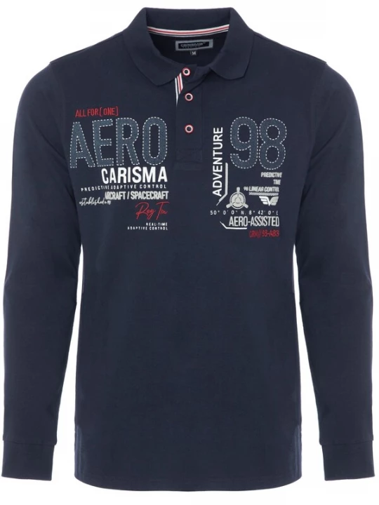 Foto van product CARISMA Shirt blauw / bloedrood / wit