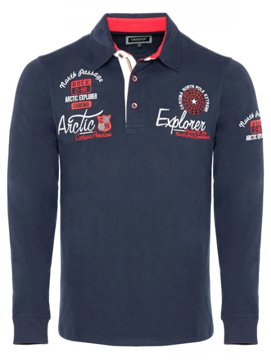 Foto van product CARISMA Shirt donkerblauw / kersrood / wit