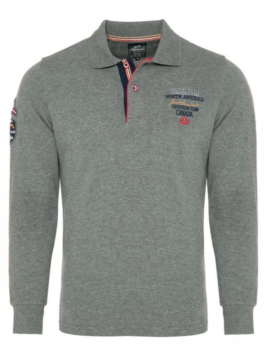 Foto van product CARISMA Shirt grijs / kersrood / zwart
