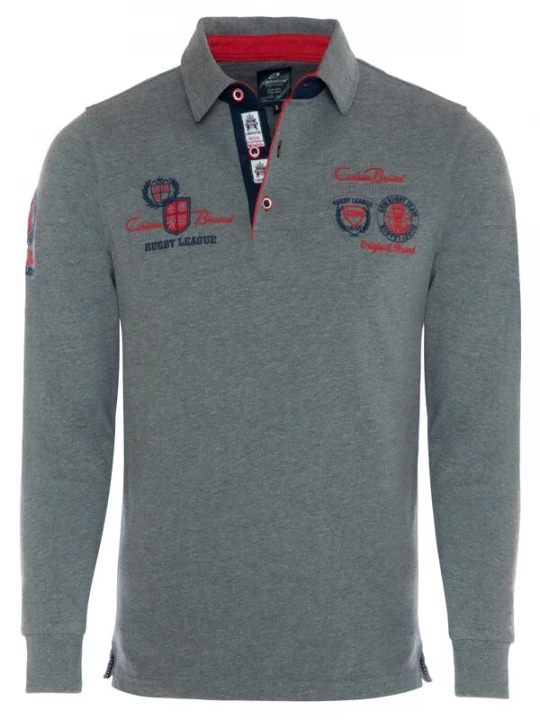Foto van product CARISMA Shirt grijs / kersrood / zwart