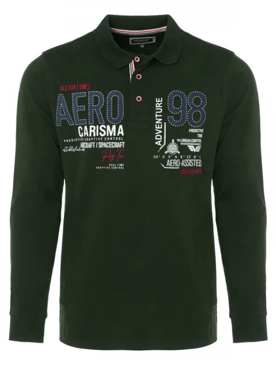 Foto van product CARISMA Shirt grijs / olijfgroen / vuurrood / wit